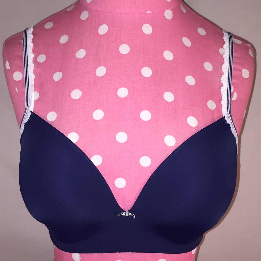 NWOT GapBody Sz 34D navy/wht padded bra